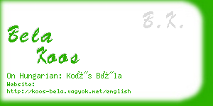 bela koos business card